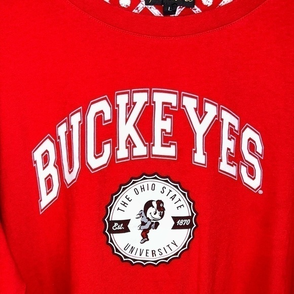 College Football Fan Tunic Top Pullover Long Sleeve Ohio State Buckeye OSU Shirt - Picture 4 of 10